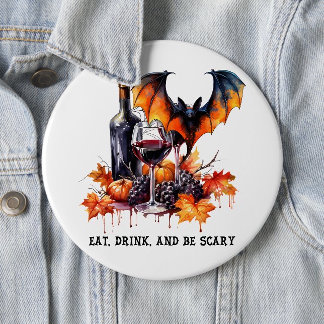 Ät dryck och var scary Fall Halloween Fladdermus o Knapp (In Situ)