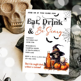 Ät dryck och var scary Halloween fest inbjudningar