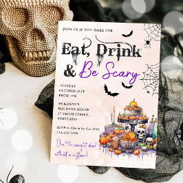 Ät dryck och var scary Halloween fest inbjudningar