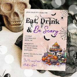 Ät dryck och var scary Halloween fest inbjudningar