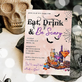 Ät dryck och var scary Halloween fest inbjudningar