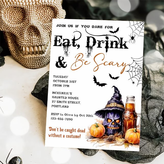 Ät dryck och var scary Halloween fest inbjudningar (Skapare uppladdad)