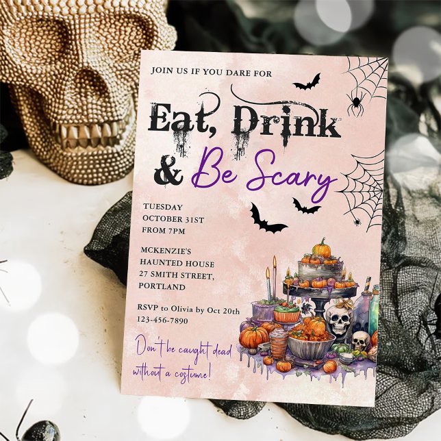 Ät dryck och var scary Halloween fest inbjudningar (Skapare uppladdad)