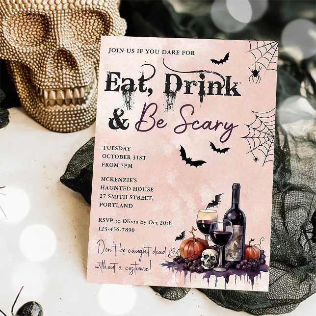 Ät dryck och var scary Halloween fest inbjudningar (Skapare uppladdad)