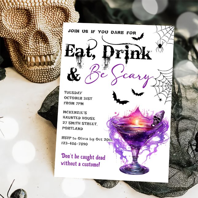 Ät dryck och var scary Halloween fest inbjudningar (Skapare uppladdad)