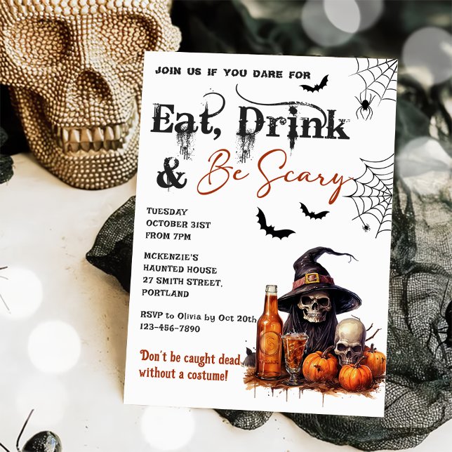 Ät dryck och var scary Halloween fest inbjudningar (Skapare uppladdad)