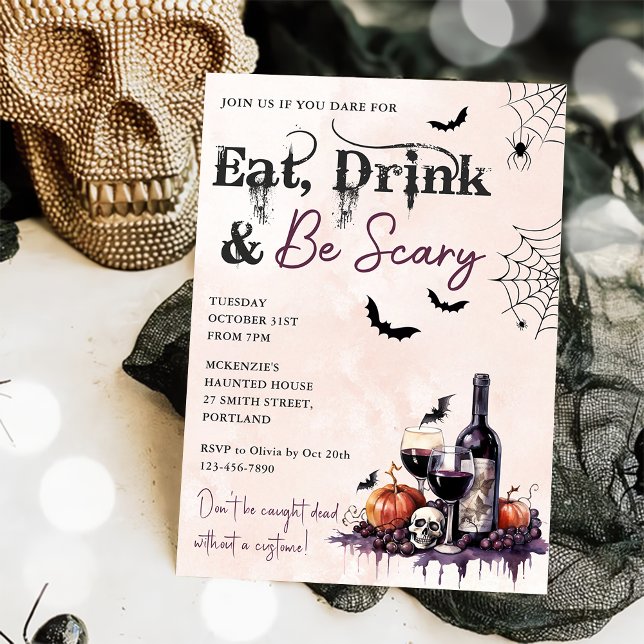 Ät dryck och var scary Halloween fest inbjudningar (Skapare uppladdad)