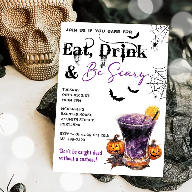 Ät dryck och var scary Halloween fest inbjudningar (Skapare uppladdad)