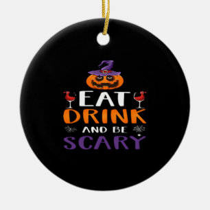 Ät dryck och var scary Halloween fest Witch Drink Julgransprydnad Keramik