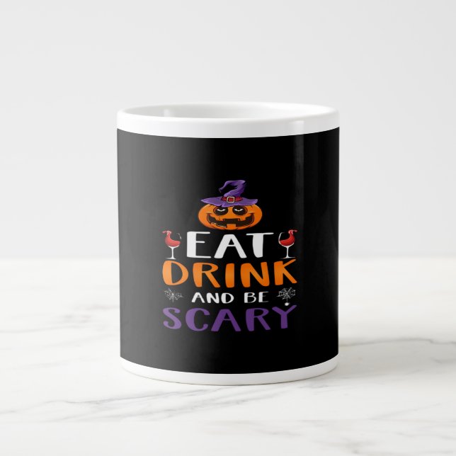 Ät dryck och var scary Halloween fest Witch Drink Jumbo Mugg (Framsidan)