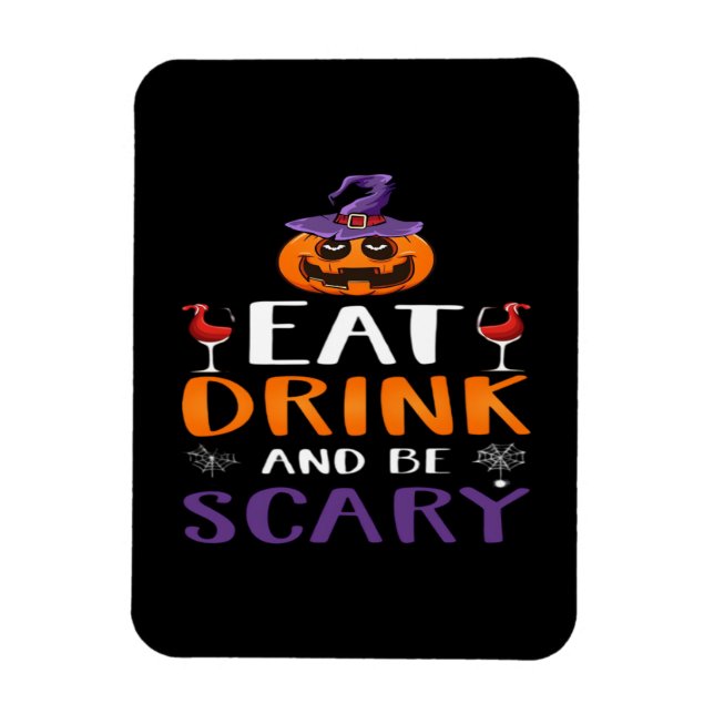 Ät dryck och var scary Halloween fest Witch Drink Magnet (Vertikal)