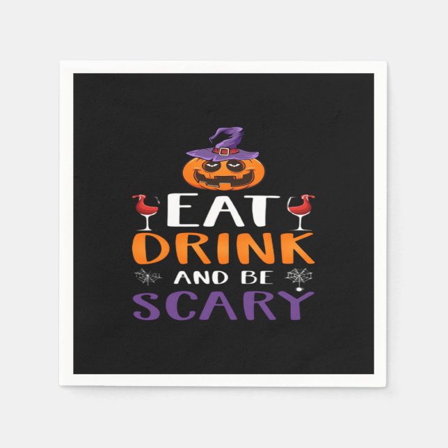 Ät dryck och var scary Halloween fest Witch Drink Pappersservett (Framsidan)