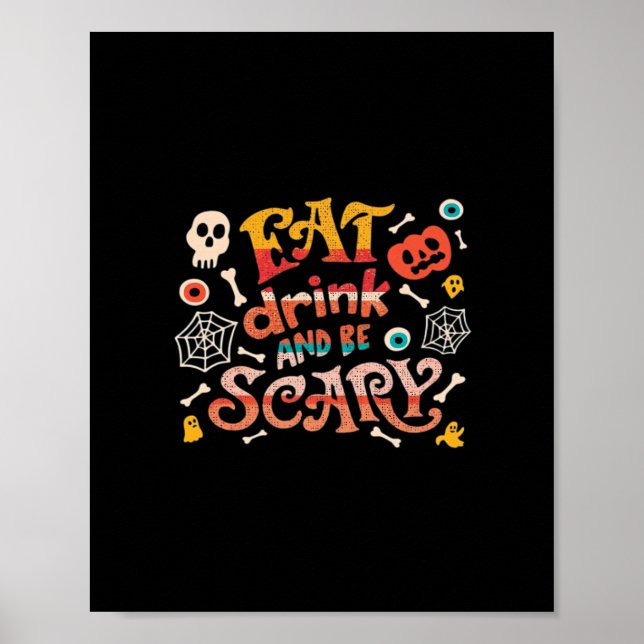 Ät dryck och var scary Halloween-funny Essential C Poster (Framsidan)