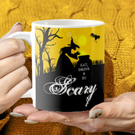 Ät dryck och var scary Halloween Kaffemugg
