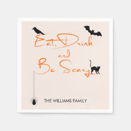 Ät dryck och var scary Halloween Pappra Napkins Pappersservett