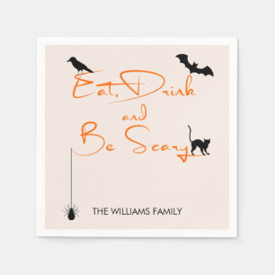 Ät dryck och var scary Halloween Pappra Napkins Pappersservett