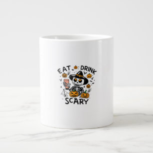 Ät dryck och var scary Halloween Pumpkin-miniatyr Jumbo Mugg