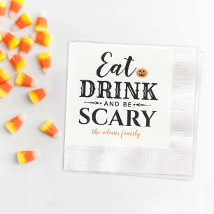 Ät dryck och var scary Modern Typography Halloween Pappersservett