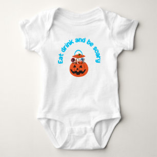 Ät, dryck och var scary White Baby Jersey Bodykost T Shirt