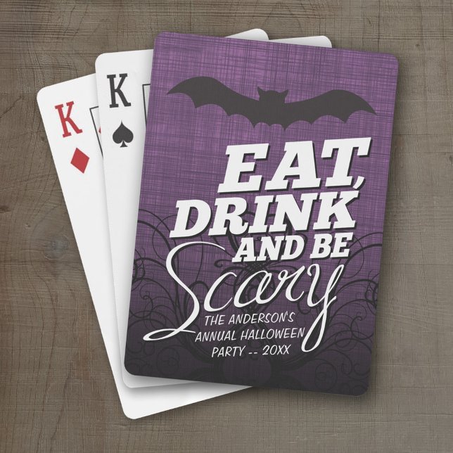 Ät, dryck och var scen - Halloween fest Kortlek (Personalized Playing Cards)
