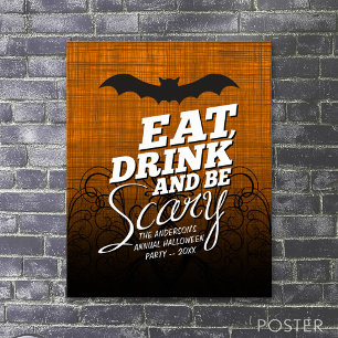 Ät, dryck och var scen - Halloween fest Poster