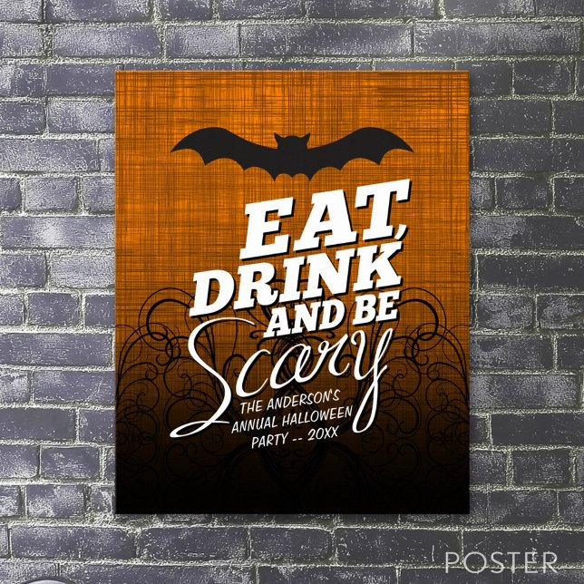 Ät, dryck och var scen - Halloween fest Poster (Halloween Poster)