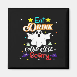 Ät dryck och var scen Happy halloween dag Magnet