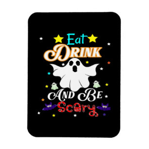 Ät dryck och var scen Happy halloween dag Magnet