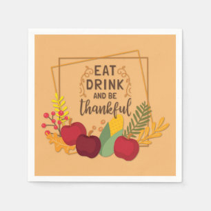 Ät dryck och var tacksam, Rustic Thanksgiving Pappersservett