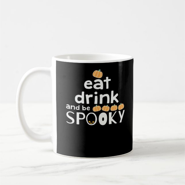 Ät dryck och var taoky Happy halloween. Kaffemugg (Vänster)