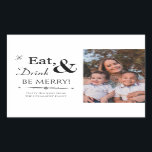 Ät dryck och var vänlig och fotografera julgranar  rektangulärt klistermärke<br><div class="desc">Skicka din vän och familj den här fantastiska återinspirerade helgdag Eat,  Drink & Be God jul på hälsningskorten. Ta med en bild i din roligt-älskande familj!</div>