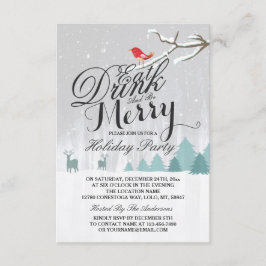 Ät dryck och vara barmhärtig Snö Hjort-Julfest Inbjudningar