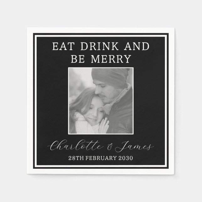 Ät dryck och vara Bröllopsfest blöjor Pappersservett (Framsidan)