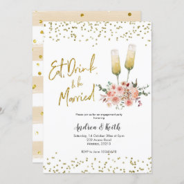 Ät, dryck och vara gift Förlovningsfest Inbjudningar