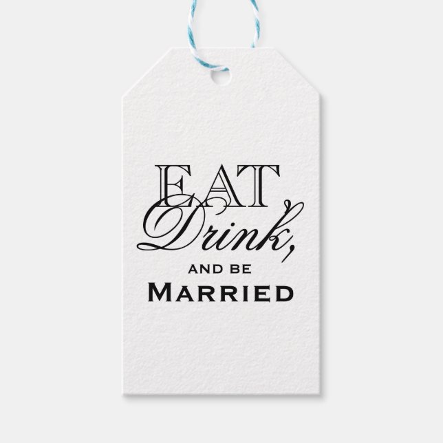 Ät, dryck och vara gift Personlig Bröllop Presentetikett (Framsidan)