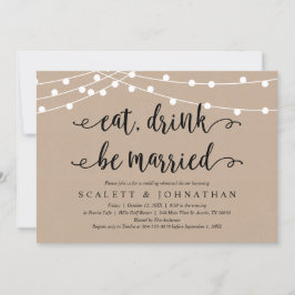 Ät, dryck och vara gift, Rustik, Rehearsal Middag Inbjudningar