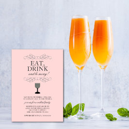 Ät-, dryck- och vara Merry Cocktail Party-inbjudan Inbjudningar