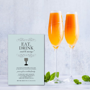 Ät-, dryck- och vara Merry Cocktail Party-inbjudan Inbjudningar