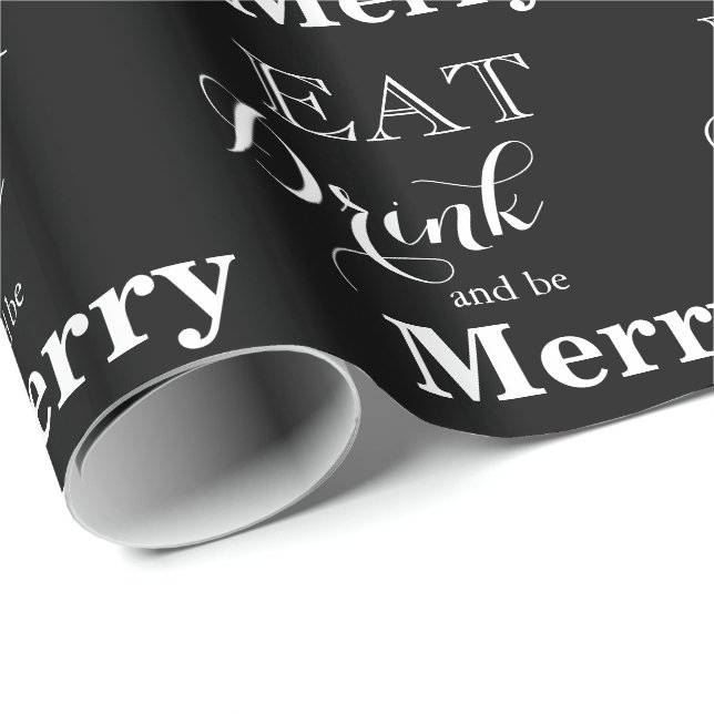 Ät dryck och vara Merry Presentpapper (Rullad Hörn)