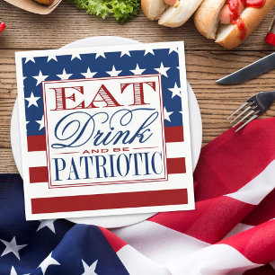 Ät, dryck och vara patriotisk 4 juli Party Pappersservett