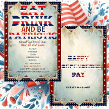 Ät dryck och vara patriotisk 4 juli Party Shabby c