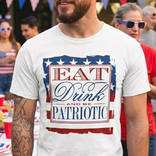 Ät, dryck och vara patriotisk 4 juli t shirt