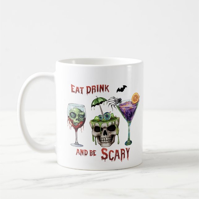 Ät dryck och vara Scary Halloween Roligt-kaffe Kaffemugg (Vänster)