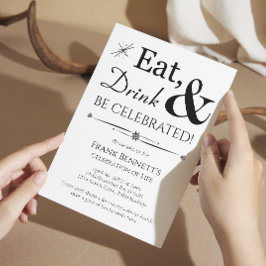 Ät dryck ska firas av Retro Firande i livet Inbjudningar