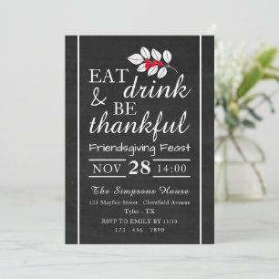Ät dryck, Thanksgiving av kalkplatta Inbjudningar