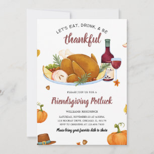 Ät dryck Var snäll Thanksgiving Inbjudningar