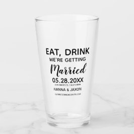 Ät dryck Vi Gifta sig Spara datumet Glaskopp