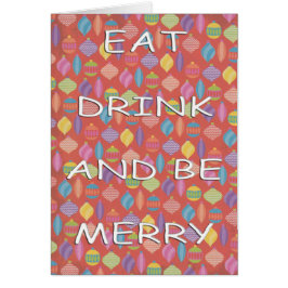 Ät dryck vita träd dekorationer hälsningskort