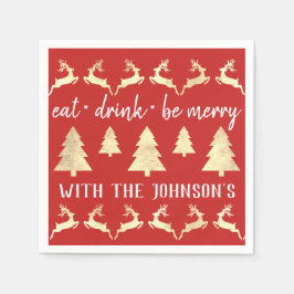 Ät dryck Vita, vita renar från Guld Pappersservett