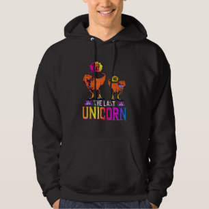 Ät du den sista enhörningen för människan och kvin hoodie